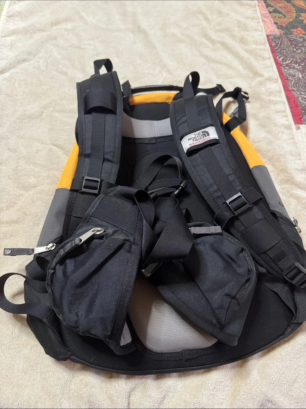 The North Face Gray, Black & Yellow Men's Backpack